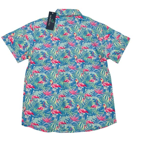 NWT Shordees by PT YL Floral Flamingo Shirt - Picture 4 of 5
